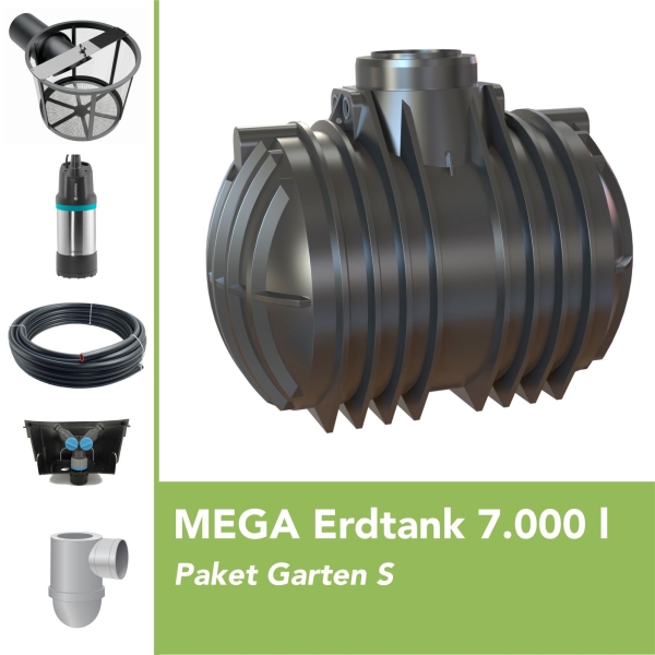 MEGA Premium Erdtank 7.000 l Paket Garten S