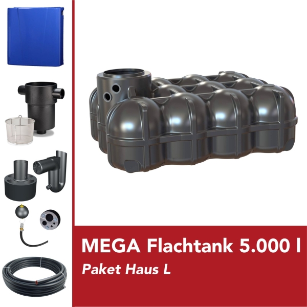 MEGA Premium Flachtank 5.000 l Paket Haus L