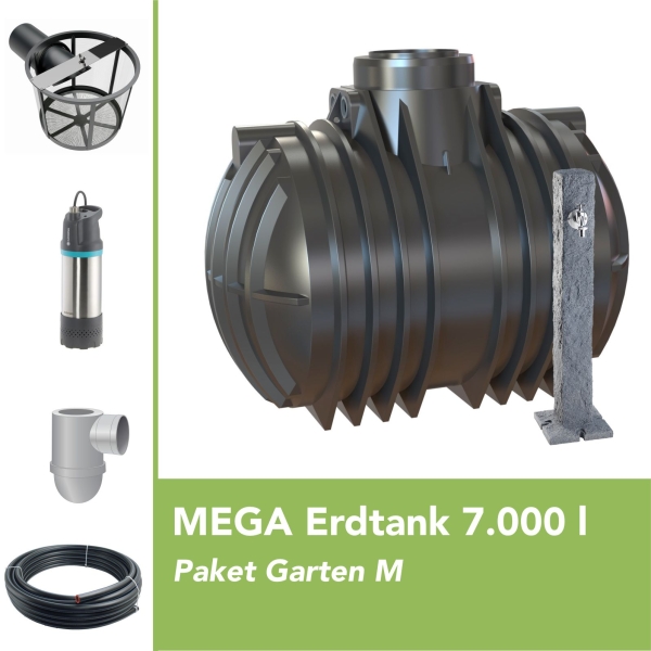 MEGA Premium Erdtank 7.000 l Paket Garten M