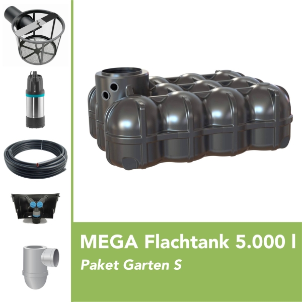 MEGA Premium Flachtank 5.000 l Paket Garten S