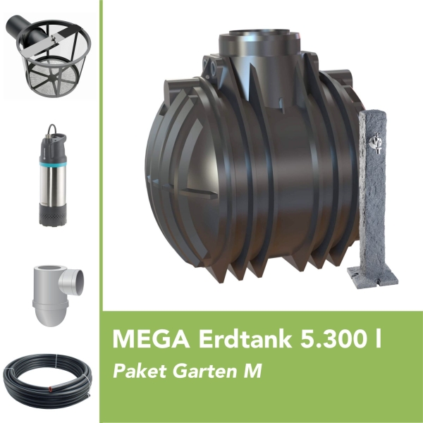 MEGA Premium Erdtank 5.300 l Paket Garten M