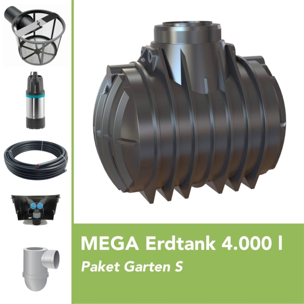 MEGA Premium Erdtank 4.000 l Paket Garten S